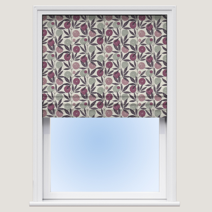 Blomma Heather Damson Stone Roman Blind