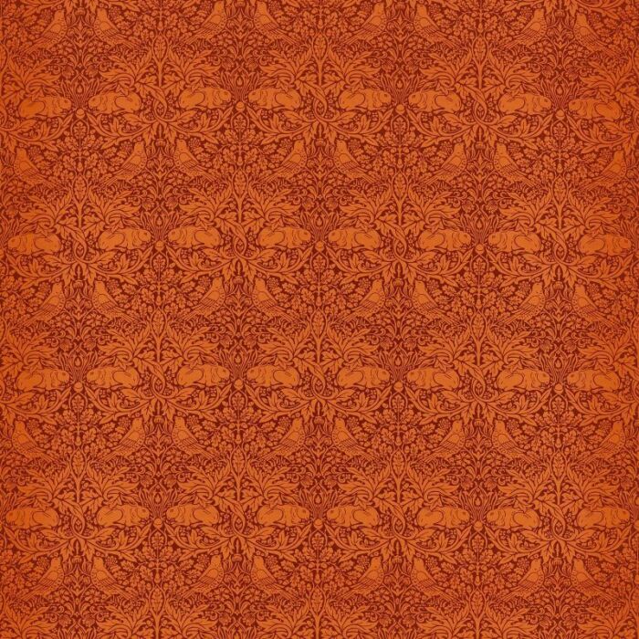 Brer Rabbit Burnt Orange Fabric by Morris & Co