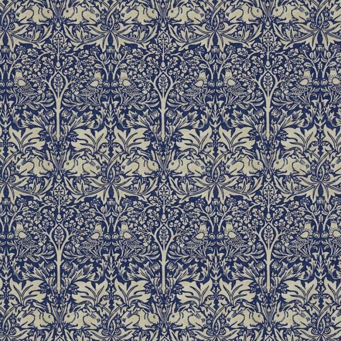 Brer Rabbit Indigo/Vellum Fabric by Morris & Co