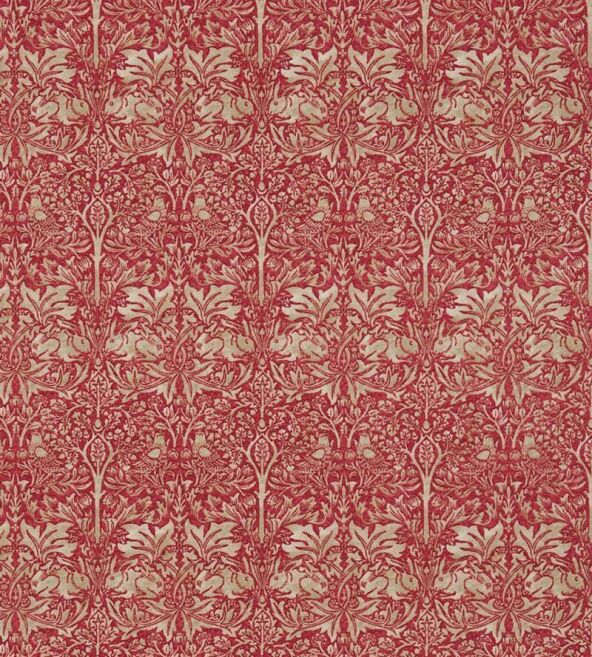 Brer Rabbit Red/Hemp Fabric by Morris & Co