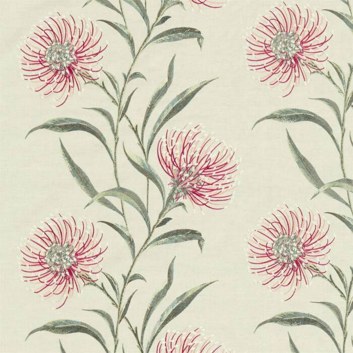 Catherinae Embroidery Fuchsia Fabric by Sanderson