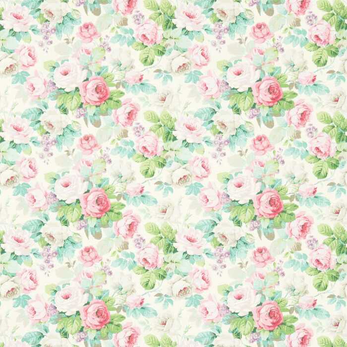 Chelsea Pink/Celadon Fabric by Sanderson