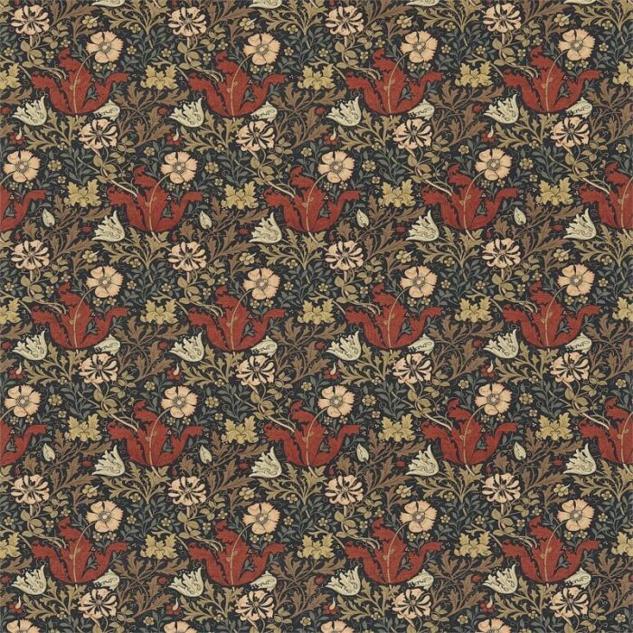 Compton Faded Terracotta/Multi Fabric by Morris & Co