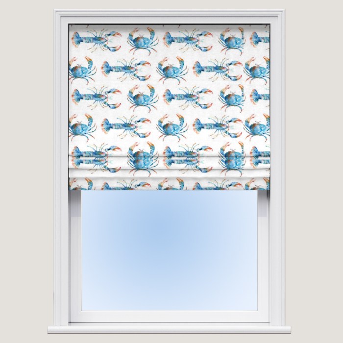 Made To Measure Roman Blinds Crustaceans Cobalt