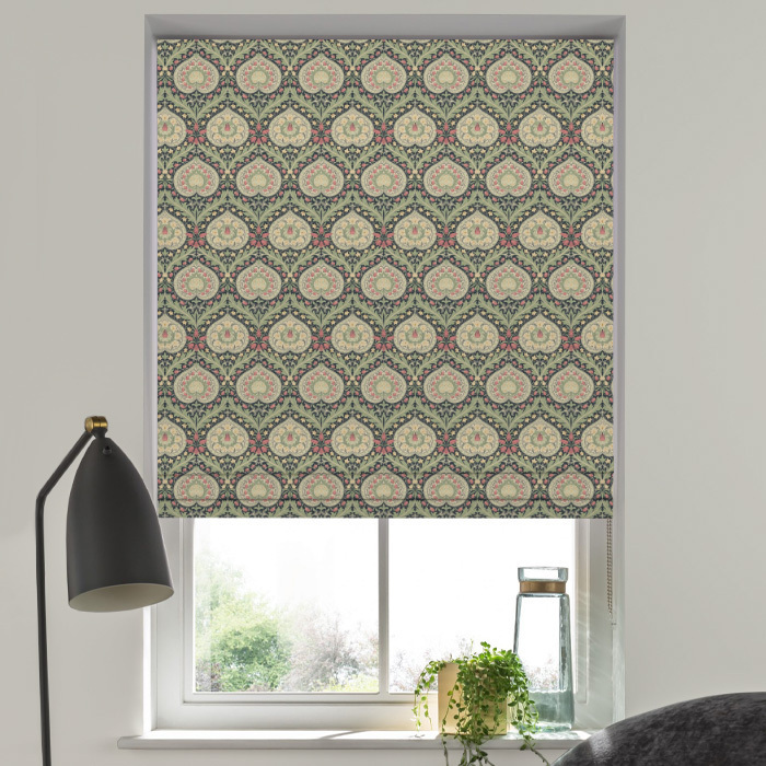 Roman Blind in Eden Midnight by William Morris