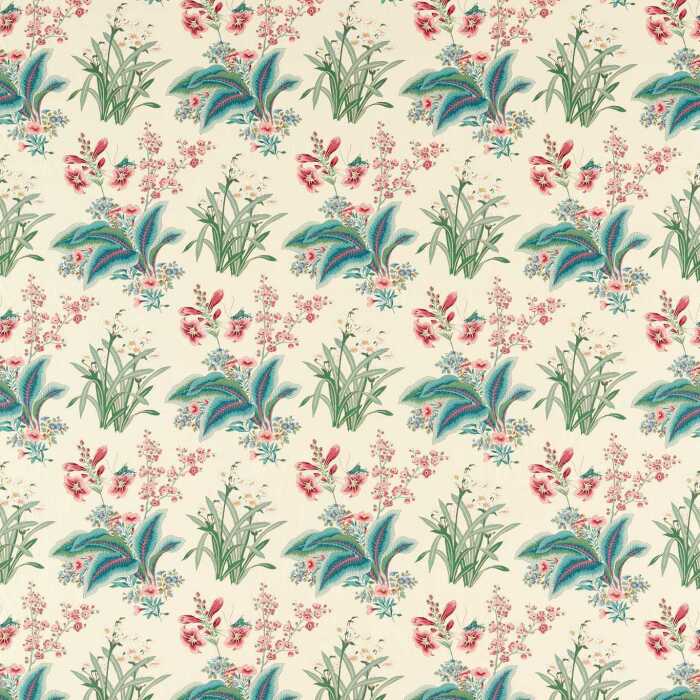 Enys Garden Blush/Jade Fabric by Sanderson