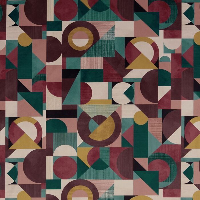 Geometrica Bilberry Fabric by iLiv