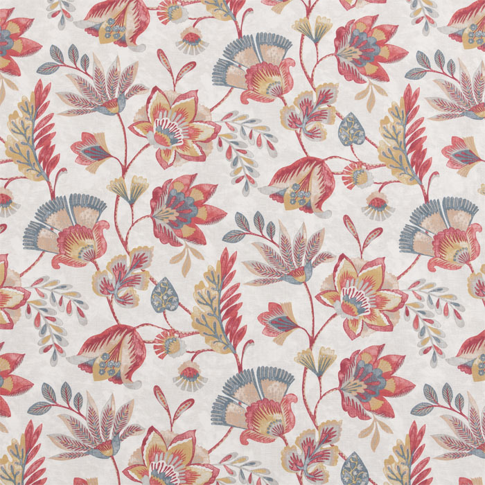 Lotus Pomegranate Fabric by Bill Beaumont