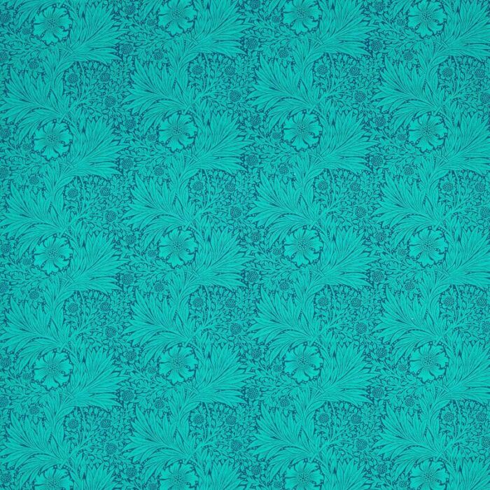 Marigold Navy/Turquoise Fabric by Morris & Co