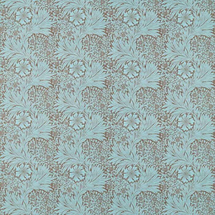 Marigold Sky/Chocolate Fabric by Morris & Co