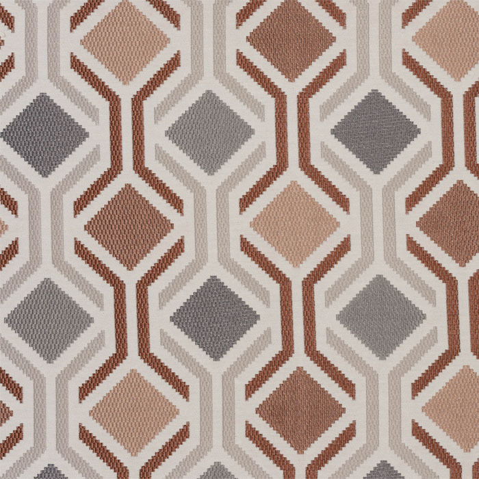 Mosaic Burnt Orange Fabric by Porter And Stone