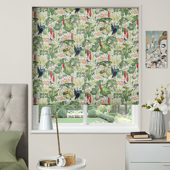 Roman Blind in Waterlily Dove by Clarke And Clarke