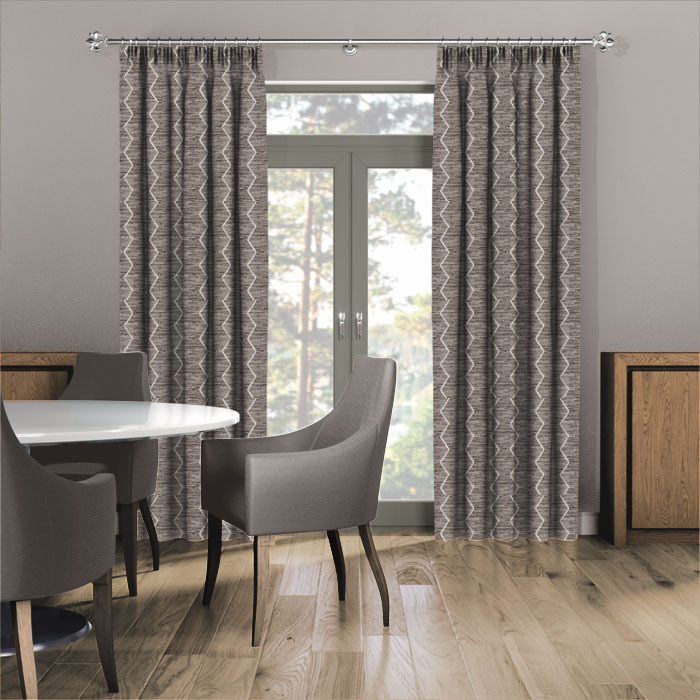 Curtains in Zig Zag Charcoal