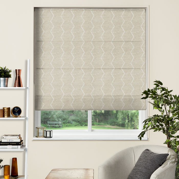 Roman Blind in Zig Zag Sand