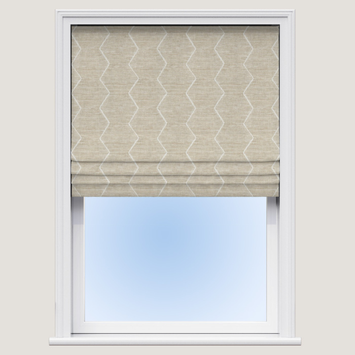 Roman Blind in Zig Zag Sand