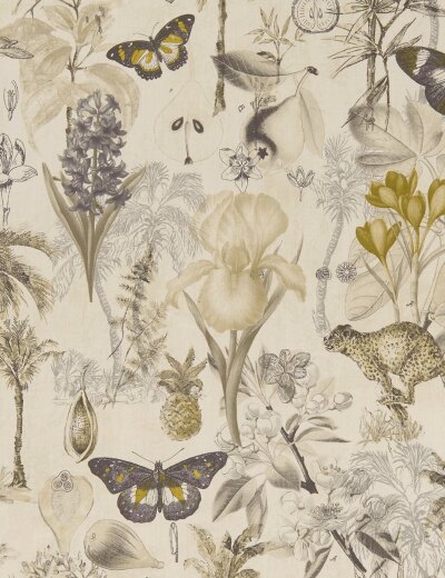 Botany Charcoal/Chartreuse Fabric