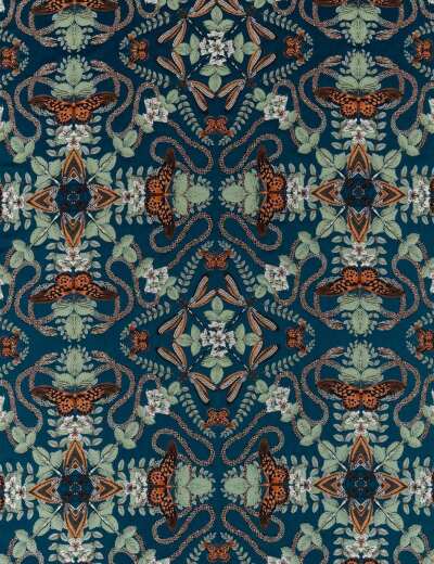 Emerald Forest Midnight Jacquard Fabric