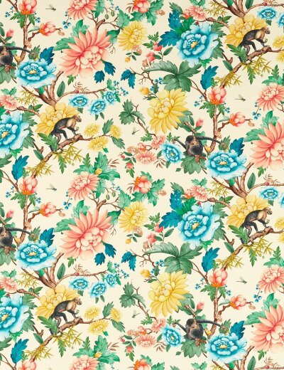 Sapphire Garden Ivory Fabric