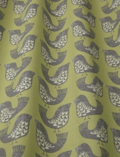 iLiv Scandi Birds Kiwi Curtain Fabric