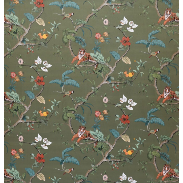 Bengal Olive Fabric by Ashley Wilde