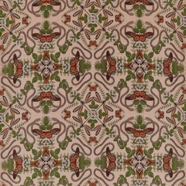 Emerald Forest Blush Jacquard Fabric by Clarke And Clarke