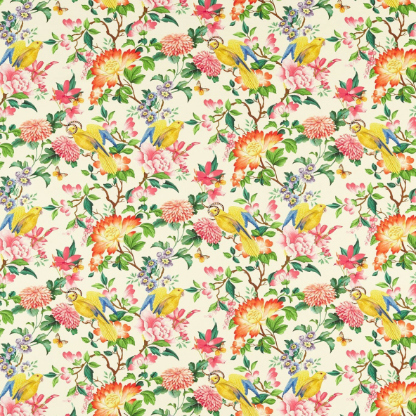 Golden Parrot Ivory Fabric by Clarke And Clarke