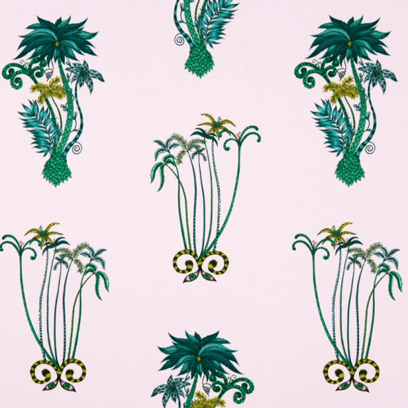 Jungle Palms Pink Fabric Flat Image