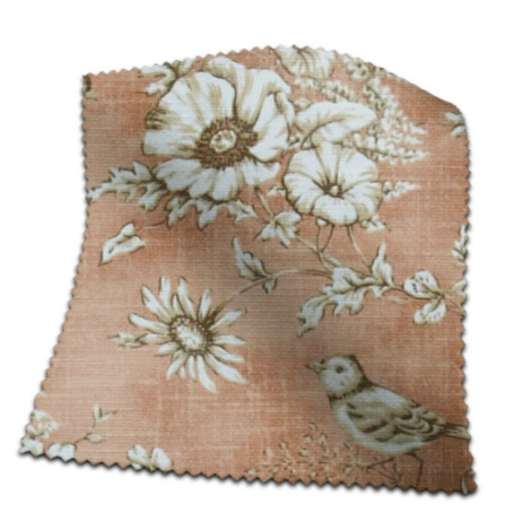Finch Toile Coral Fabric Swatch