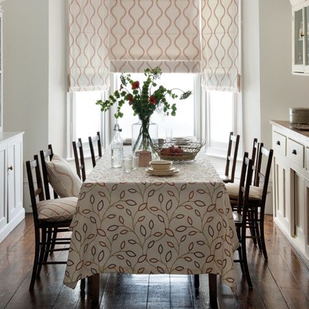 Groove Embroidered Cotton Roman Blinds